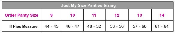 just my size 1610p5 jms p 5 cotton briefs wardrobe jms size chart
